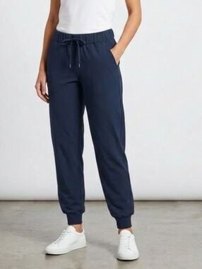 Lululemon On the Fly Jogger Pants Navy Blue Woven Stretch Run Women's Sz 6